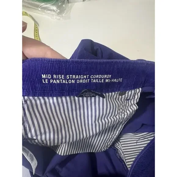 Lands' End Women’s Blue Mid Rise Straight Leg Corduroy Pants Size 14 (36/31) EU‎ - Picture 6 of 13